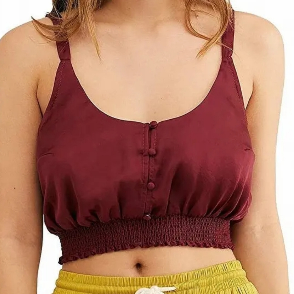 Free People Intimately Smocked Crop Top Size Small